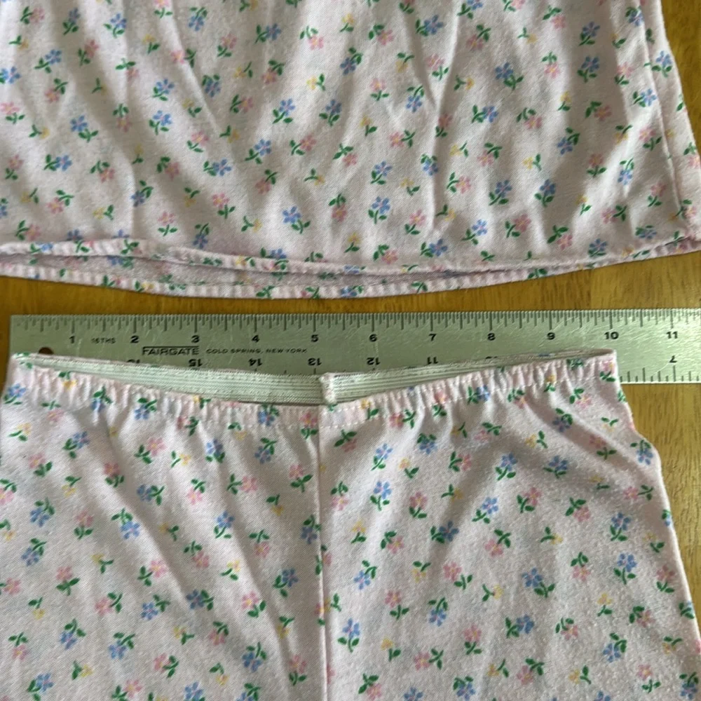 Vintage Pink Floral Girls Toddler Pajamas 3T See Measurements